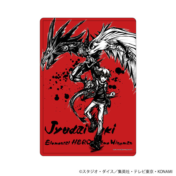 キャラクリアケース「遊☆戯☆王デュエルモンスターズGX」08/遊城十代＆E・HERO フレイム・ウィングマン(墨絵イラスト)[A3]