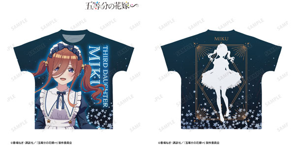 五等分の花嫁∽ 描き下ろし 中野三玖 星空メイドver. フルグラフィックTシャツ ユニセックス M[アルマビアンカ]《在庫切れ》