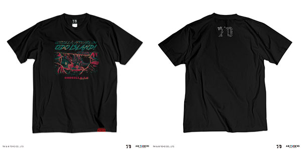 ゴジラ70周年記念『ゴジラ-1.0』 シーンイラストTシャツ1(大戸島) ブラック L[AIR TWOKYO]