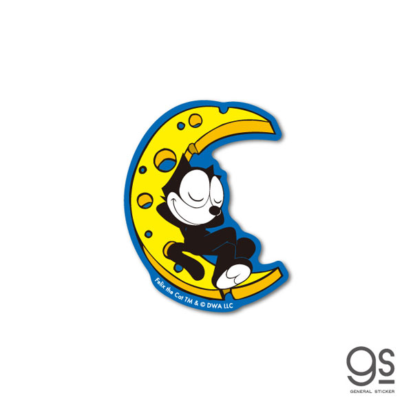 FLX-009 FELIX THE CAT ダイカットミニステッカー 月でお昼寝