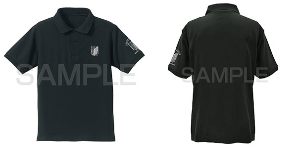 進撃の巨人 調査兵団 刺繍ポロシャツ/BLACK-XL（再販）[コスパ]《０４月予約》