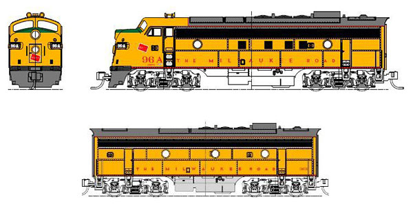 106-0432 FP7A+F7B ミルウォーキー・ロード Post 1955 Scheme 2両セット[ホビーセンターカトー]