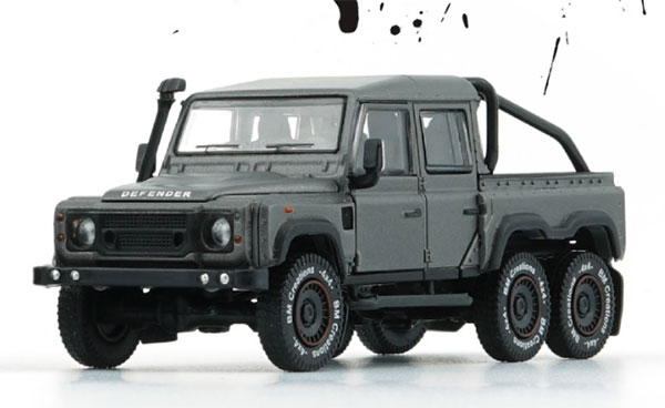 1/64 ランドローバー ディフェンダー 110 ピックアップ 2016 ダークグレー (RHD) 6×6 アクセサリーパック[BM CREATIONS]