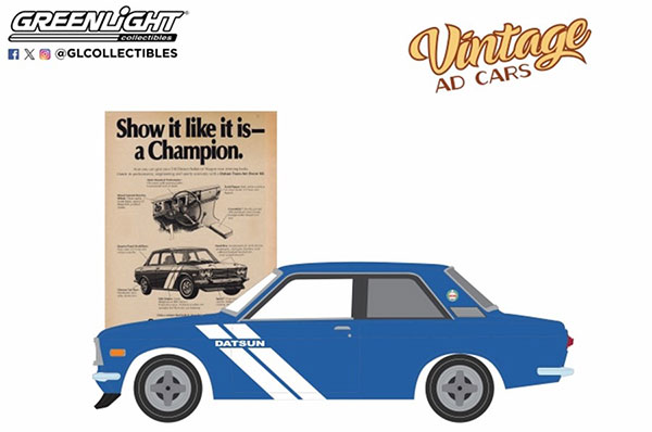 1/64 Vintage Ad Cars Series 11 - 1972 Datsun 510 “Show it Like it is - a Champion”[グリーンライト]