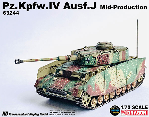 1/72 WW.II ドイツ軍 IV号戦車 J型 中期生産型 西部戦線 1944 完成品[ドラゴンアーマー]《発売済・在庫品》