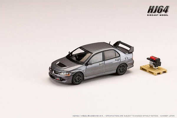 1/64 三菱ランサーエボリューション 8 MR GSR エンジンディスプレイモデル付き ミディアムパープリッシュグレーマイカ[ホビージャパン]