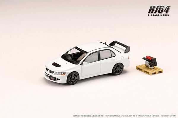 1/64 三菱ランサーエボリューション 8 MR GSR エンジンディスプレイモデル付き ホワイトソリッド[ホビージャパン]