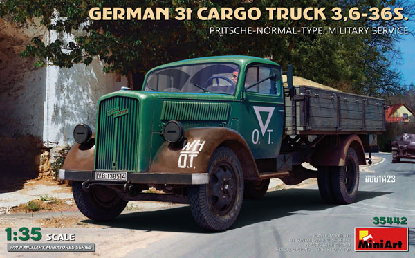1/35 WW.II ドイツ軍 3トン 軍用カーゴトラック 3.6-36S フラットベッド ノーマルタイプ プラモデル[ミニアート]