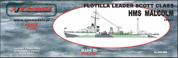 新品プラモデル 1/350 英・スコット級嚮導駆逐艦・HMSマルカム