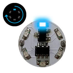 W-PARTS LEDモジュール(磁気スイッチ付き)1LED回転点灯 青[ワンダーウェイ商事]《０７月予約》