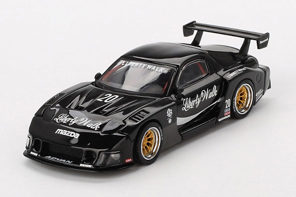 1/64 マツダ RX-7 LB-Super Silhouette リバティーウォーク ブラック(左ハンドル)[MINI GT]