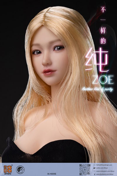 1/6 アジアンビューティーヘッドE(眼球可動式) 金髪ロングヘア[i8TOYS 1/6 アジアンビューティーヘッドE(眼球可動式) 金髪ロングヘア[i8TOYS