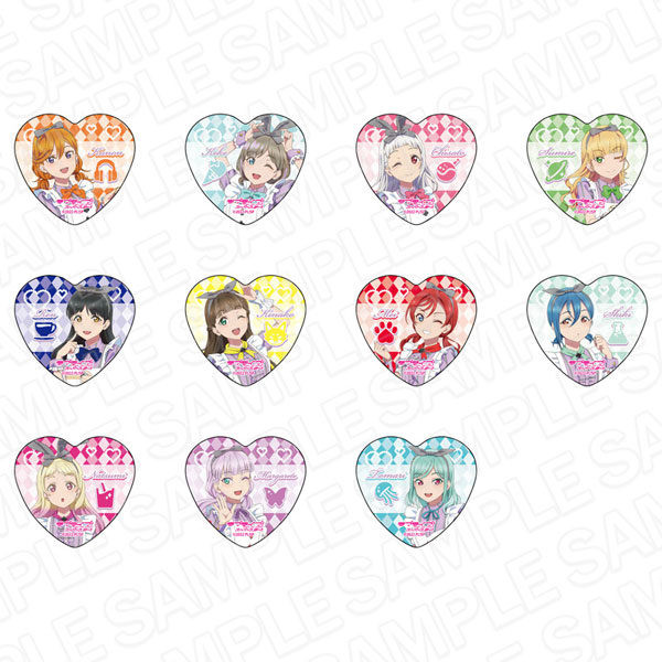 ラブライブ！スーパースター！！ ハート型カンバッジ ティーサロンメイド ver 11個入りセット[コンテンツシード]