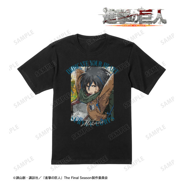 進撃の巨人 ミカサ grunge CANVAS Tシャツ メンズ S[アルマビアンカ