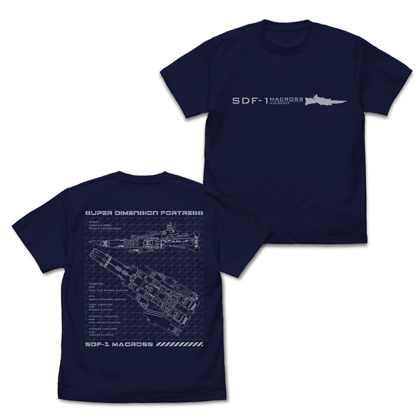 超時空要塞マクロス 愛・おぼえていますか SDF-1 マクロス Tシャツ/NAVY-M[コスパ]