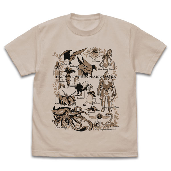 ダンジョン飯 魔物図鑑 Tシャツ/SAND BEIGE-M[コスパ]