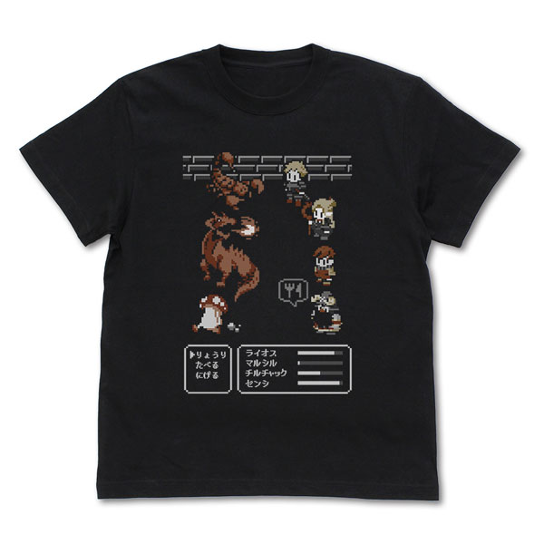 ダンジョン飯 ドット絵 Tシャツ/BLACK-M[コスパ]