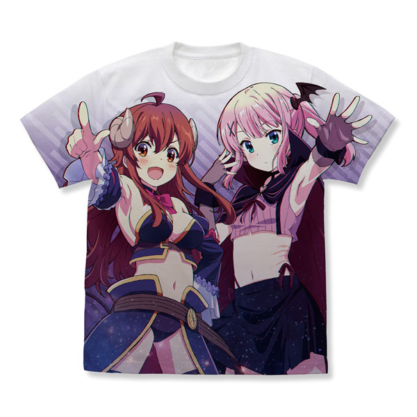 まちカドまぞく 2丁目 シャドウミストレス優子＆ダークネスピーチ フルグラフィックTシャツ/WHITE-L[コスパ]