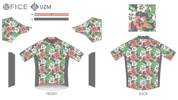 UZM サイクルジャージ(アロハB) 3XL[ファイス]