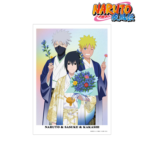 NARUTO 疾風絵巻集　カード　No.055 サスケ　ナルト NARUTO-ナルト- 疾風伝 描き下ろし ナルト＆サスケ＆カカシ A3マット