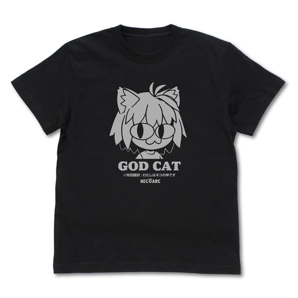 月姫 -A piece of blue glass moon- GOD CAT ネコアルク Tシャツ/BLACK-S[コスパ]