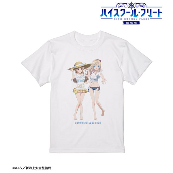 劇場版 ハイスクール・フリート 描き下ろし 納沙幸子＆ヴィルヘルミーナ 海辺ver. Tシャツ メンズ S[アルマビアンカ]