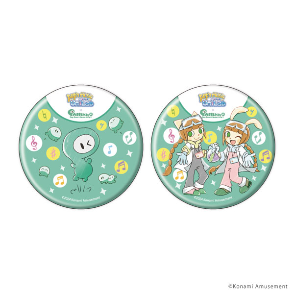 缶バッジ2個セット「pop’n music UniLab＆PASELIくん」01/ミミ＆ニャミ＆PASELIくん(グラフアートイラスト)[A3]