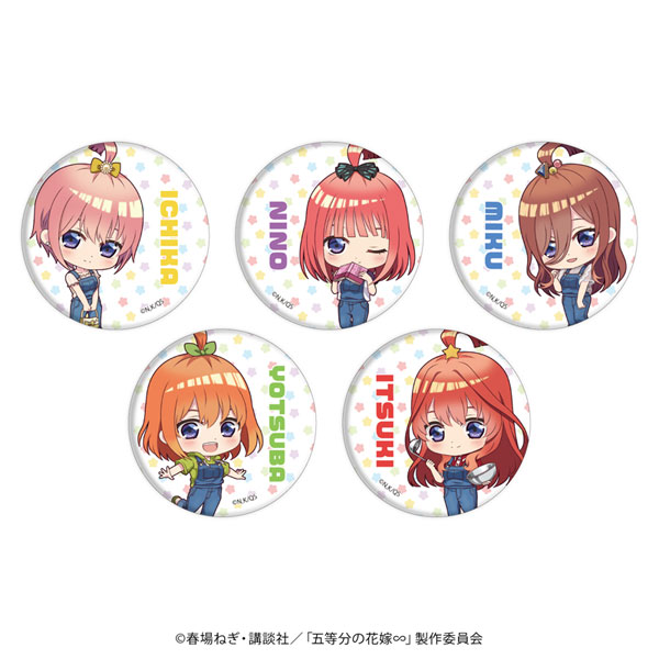 缶バッジ5個セット「五等分の花嫁∽」02/一花＆二乃＆三玖＆四葉＆五月 らいはコーデver.(ミニキャライラスト)[A3]