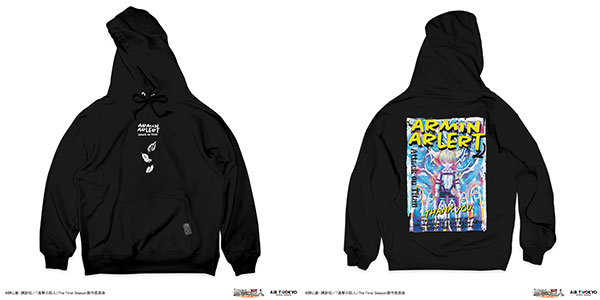 TVアニメ『進撃の巨人』The Final Season ウォールアートパーカー(アルミン) ブラック L[AIR TWOKYO]《在庫切れ》