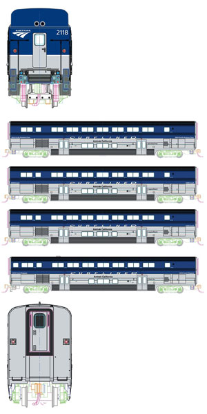 106-9002 (N)Amtrak Pacific Surfliner 4両増結セット[ホビーセンターカトー]