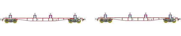 TW-CK5500D チキ5500ロングレール積載具付増結2両セット・チキ塗装：赤3号[トラムウェイ]