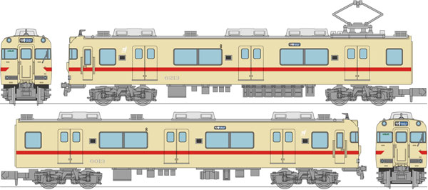 鉄道コレクション 名古屋鉄道6000系(ストロークリーム×赤帯・6013編成)2両セット[トミーテック]