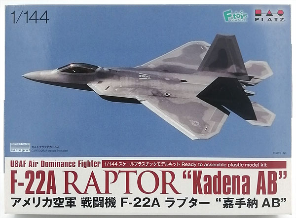 【中古】1/144 アメリカ空軍 戦闘機 F-22A ラプター “嘉手納AB” プラモデル[プラッツ]