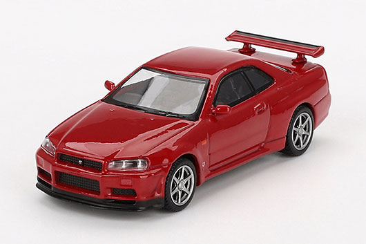 1/64 Nissan スカイライン GT-R R34 Vスペック アクティブレッド(右ハンドル)[MINI GT]