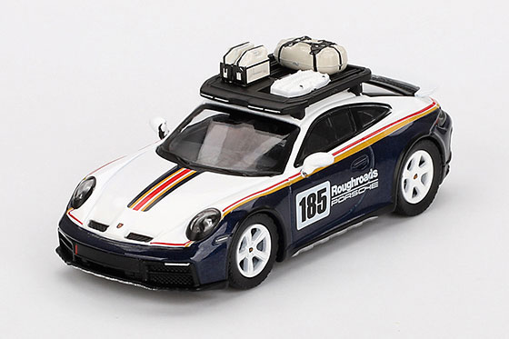 1/64 ポルシェ 911 ダカール ラリー デザインパッケージ ホワイト/ゲンチアンブルー メタリック(左ハンドル)[MINI GT]