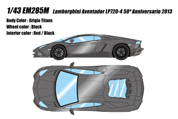 1/43 ランボルギーニ アヴェンタドール LP720-4 50°アニヴェルサリオ 2013 グリジオタイタン[メイクアップ]