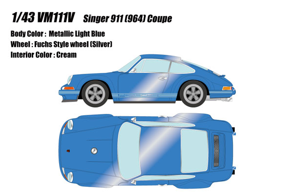 1/43 シンガー 911(964) クーペ ライトブルーメタリック[メイクアップ]