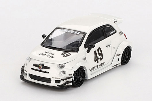 1/64 アバルト 595 LB-WORKS x Abas Works ガラ ホワイト(左ハンドル)[MINI GT]