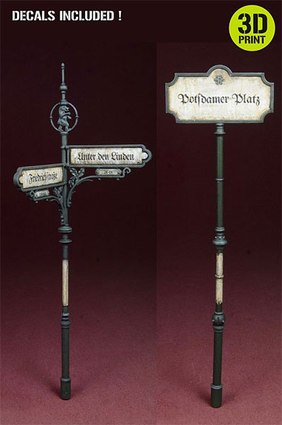 1/35 WWII ドイツ ベルリン市街の道路標識セット 1930-40年代[D-Day Miniatures Studio]