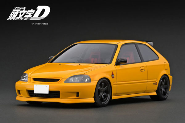 1/18 INITIAL D Honda CIVIC (EK9) Type R Yellow[イグニッションモデル]