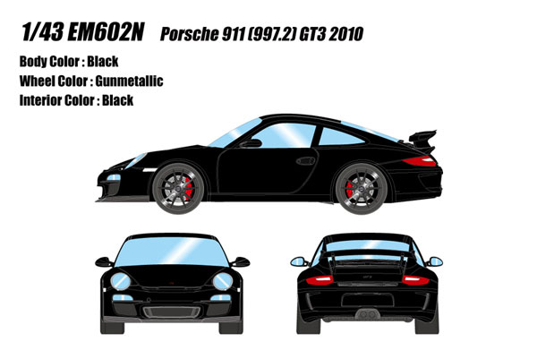 1/43 ポルシェ 911 (997.2) GT3 2010 ブラック[メイクアップ]