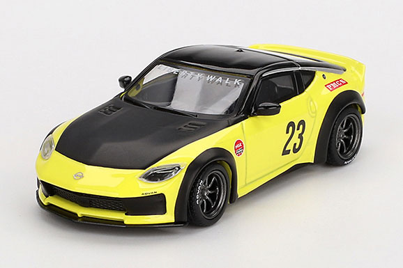 1/64 Nissan Z LB★NATION WORKS イカズチイエロー(左ハンドル)[MINI GT]