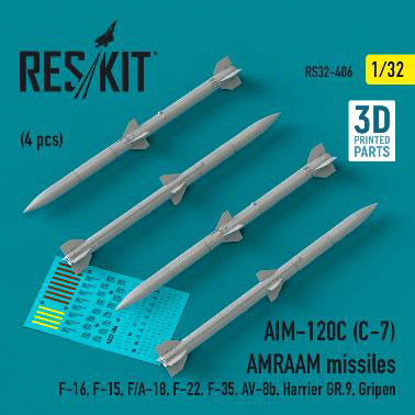 1/32 AIM-120C (C-7) AMRAAM空対空ミサイル (4個入)[RES/KIT]