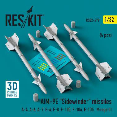 1/32 AIM-9E サイドワインダーミサイル(4個入)[RES/KIT]