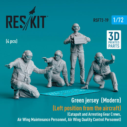 1/72 空母 航空整備員 (飛行機左側ポーズ)(4体入)[RES/KIT]