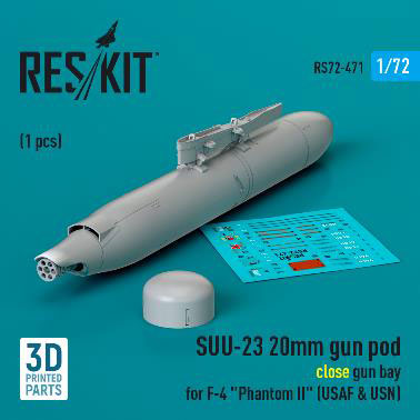 1/72 SUU-23 20mmガンポッド (米空軍 F-4 ファントム用)[RES/KIT]