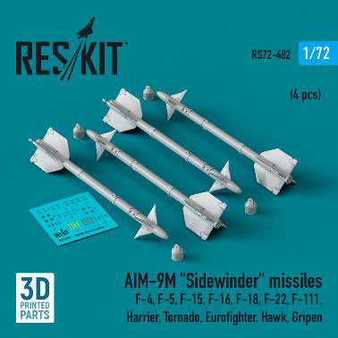 1/72 AIM-9M サイドワインダーミサイル (4個入)[RES/KIT]