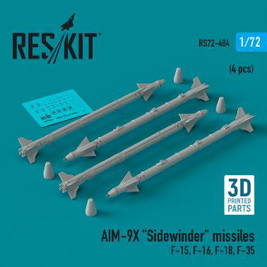 1/72 AIM-9X サイドワインダーミサイル (4個入)[RES/KIT]