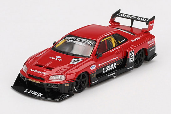 1/64 Nissan LB-ER34 Super Silhouette スカイライン レッド/ブラック(右ハンドル)[MINI GT]