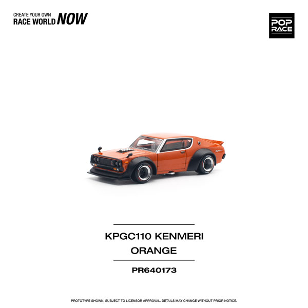 1/64 SKYLINE GT-R V8 DRIFT (KENMERI) ORANGE[POP RACE]